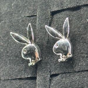 PLAYBOY Silver Bunny Earrings